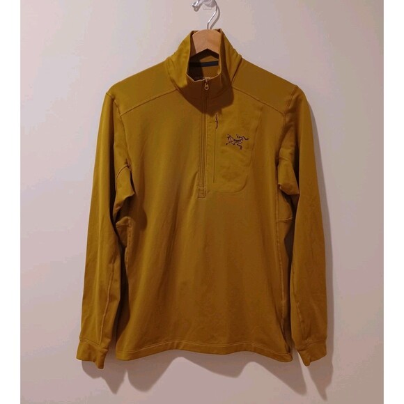 Arcteryx LT Zip-Neck Base Layer Top Pullover Sweater Green Men's S Ski Outdoors - Picture 1 of 7